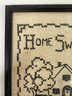 Antique Needlepoint - Home Sweet Home - Framed Behind Glass