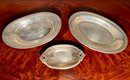 Three Sterling Silver Oval Bowls / Relish Trays