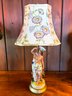 Pair French Continent Porcelain Lamps With Custom Made Lamps