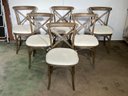 A Set Of 6 Oak And Cane 'X' Back French Dining Chairs By Restoration Hardware