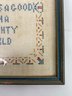 Antique Needlepoint - Power Little Candle - Framed Behind Glass