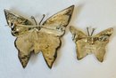 VINTAGE TAXCO MEXICO STERLING SILVER SHELL BUTTERFLY BROOCHES
