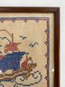 Antique Needlepoint - Those Whose Ships - Framed Behind Glass