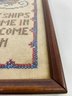 Antique Needlepoint - Those Whose Ships - Framed Behind Glass