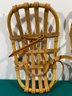 Vintage Curved Bamboo Bearpaw Snow Shoes With Original Straps. Possibly Military.
