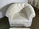 A Tufted Linen Rocking Chair And Ottoman By Restoration Hardware Baby & Child