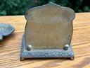 Beautiful Brass Inkwell Tray & Letter Holder
