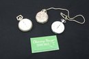 Lot Of Three Pocket Watches For Repair Including Brenet Type 5 Stopwatch & Elgin Timer, Cariole Antimagnetic