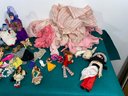 Lot Of Vintage Dolls And Clothes.