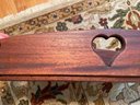 Artisan Made Hardwood Tray With Heart Cutouts
