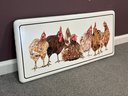Farmhouse Fabulous: Enamel Wall Sign, Happy Chickens