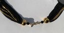 Multi Strand Black And Gold Monet Chain Necklace & Clip Earrings Set