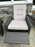 Pair Of Outdoor Woven Resin Recliners With Cushions