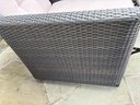 Pair Of Outdoor Woven Resin Recliners With Cushions
