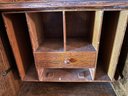 Antique Drop Front Secretary Desk With Bookcase & Mirror
