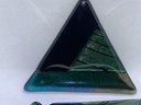 Vintage Post Modernist Art Glass Triangular Coasters