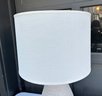 Pair Crate & Barrel Cane Ceramic Table Lamp $600