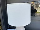 Pair Crate & Barrel Cane Ceramic Table Lamp $600