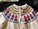 Trio Of Vintage Wool Children's Sweaters, Two Norwegian One Irish & Leather Booties