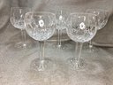 Lot 2 Of 2 - Group Of Five (5) Large WATERFORD Crystal Balloon Wine Glasses - $110 EACH RETAIL PRICE !