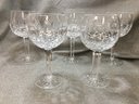 Lot 1 Of 2 - Group Of Five (5) Large WATERFORD Crystal Balloon Wine Glasses - $110 EACH RETAIL PRICE !