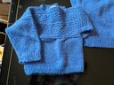 Handmade Blue Matching Adult & Child Sweaters