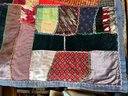 Vintage Hand-Stitched Crazy Quilt, 54' X 84'