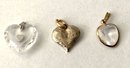 Lot Of 6 Heart Pendants Or Charms