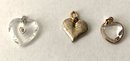Lot Of 6 Heart Pendants Or Charms