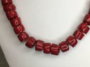 Lovely Red Coral Chunky Necklace With Sterling Silver Clasp - New ! - $475 Retail Price - 18' Length !