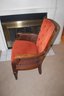 Mid Century Modern Tufted Arm Chair With Caned Sides