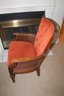 Mid Century Modern Tufted Arm Chair With Caned Sides