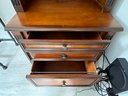 Tall Dark Wood Bookcase With Two Drawer Chest/File Drawer  32'L X 22.5'D X 80'H