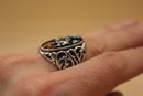Carolyn Pollack Relios 925 Sterling Silver With Multi-Colored Inlay Stones Ring Size 8