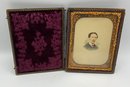 Large Antique Ambrotype Watercolor Of A Businessman