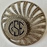 Vintage Sterling Silver Marcasite Monogram Pin Brooch