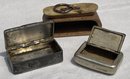 Grouping Of 3 Antique 19th Century Snuff Boxes- Victorian Era