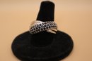 925 Sterling Silver With Dark Blue Stones Ring Size 8