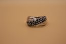 925 Sterling Silver With Dark Blue Stones Ring Size 8
