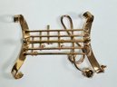 VINTAGE 1940'S GOLD OVER STERLING SILVER MUSICAL NOTES RHINESTONE BROOCH