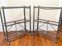 A Pair Of Collapsible Heavy Duty Metal Shelves