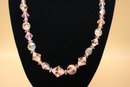 Vintage Pink Crystals Necklace 22'