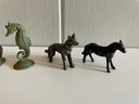 Ten Vintage Highly Detailed Small Metal Animals Including Brass