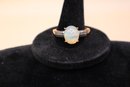 925 Sterling And Copper Color Overlay With Opal And Clear Stones Ring Size 11