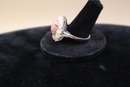 925 Sterling With Opals,clear Stones And Pink Coral Signed 'STS' Chuck Clemency Ring Size 11
