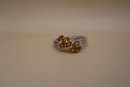 925 Sterling With Orange Stones Signed 'STS' Chuck Clemency Ring Size 10