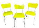 MCM Lime Green Glass And Metal Chairs
