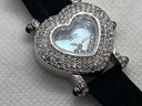 Charming CZ Encrusted Heart Shaped Watch With Box- Suzanne Somers Collection