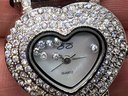 Charming CZ Encrusted Heart Shaped Watch With Box- Suzanne Somers Collection