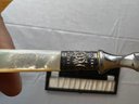 Mother-of-Pearl Handled Letter Opener With Sterling Cuff In Presentation Case